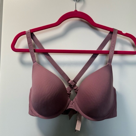 Victorias Secret T-Shirt Lightly Lined Demi Mauve Pink Racerback‎ Crossback 36C - Picture 1 of 5